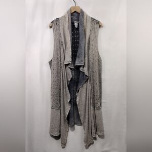 Sleeveless Draped Knit Tunic Vest in Heather Gray